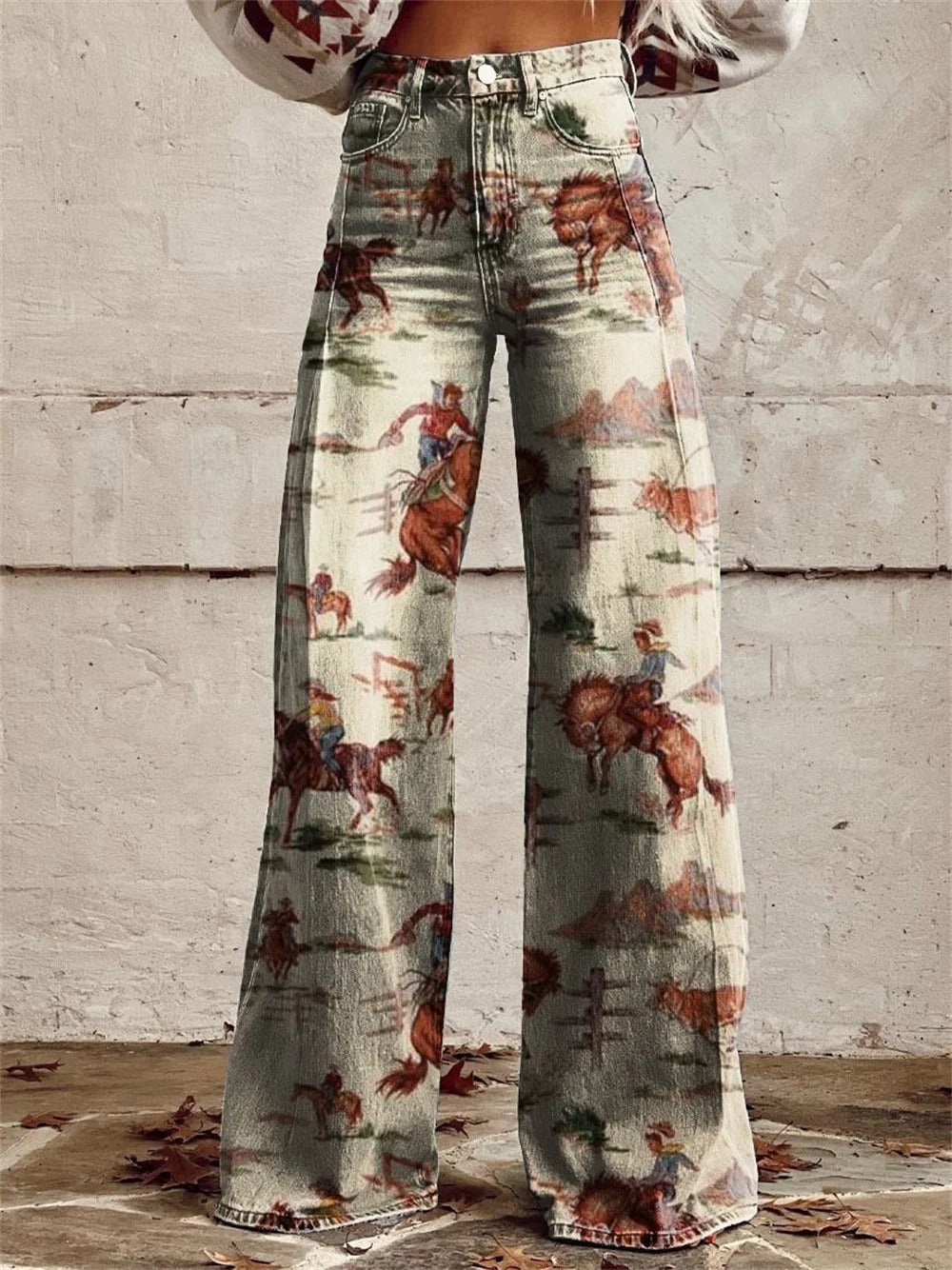 Penelope™ | Vintage Printed Wide Leg Pants