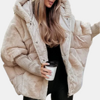 Oversized Hooded Patchwork Puffer Jacket