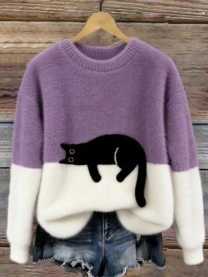Caitlin | Casual Cat Graphic Sweater