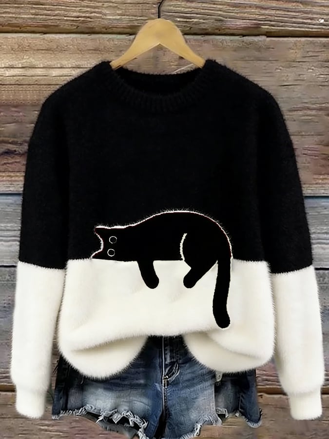 Caitlin | Casual Cat Graphic Sweater