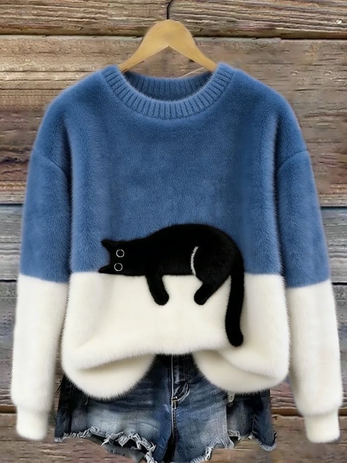 Caitlin | Casual Cat Graphic Sweater