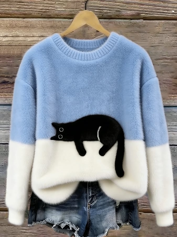 Caitlin | Casual Cat Graphic Sweater