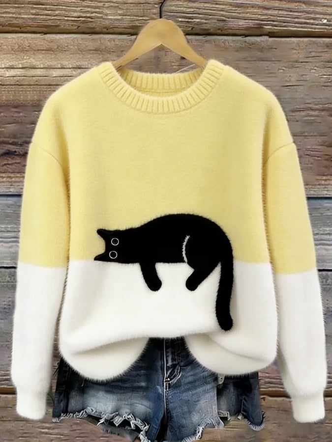 Caitlin | Casual Cat Graphic Sweater