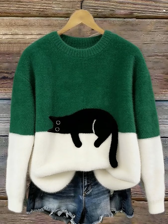 Caitlin | Casual Cat Graphic Sweater