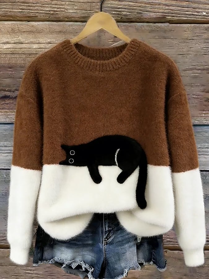 Caitlin | Casual Cat Graphic Sweater