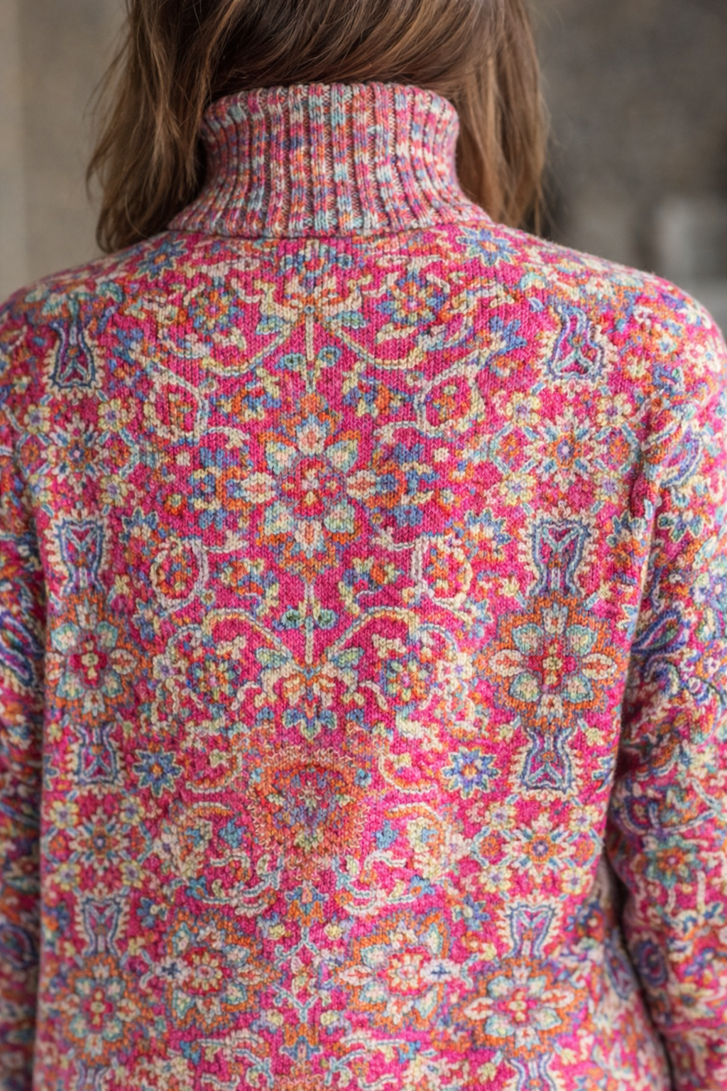 Donna | Floral Knit Turtleneck