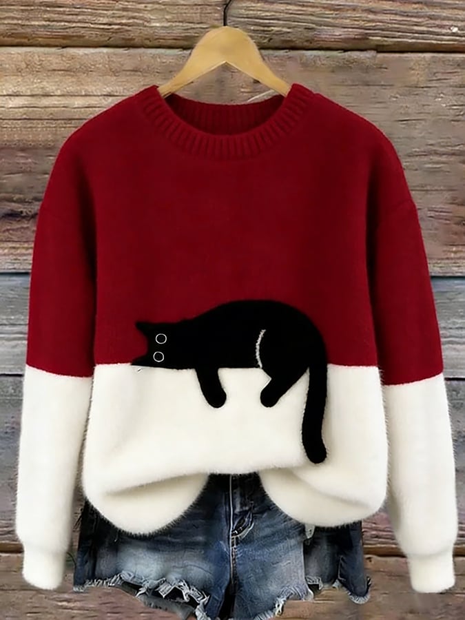 Caitlin | Casual Cat Graphic Sweater