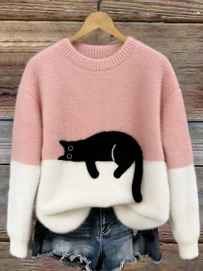Caitlin | Casual Cat Graphic Sweater