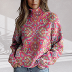 Donna | Floral Knit Turtleneck