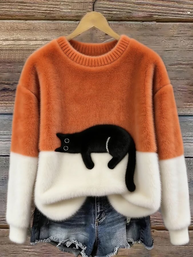 Caitlin | Casual Cat Graphic Sweater