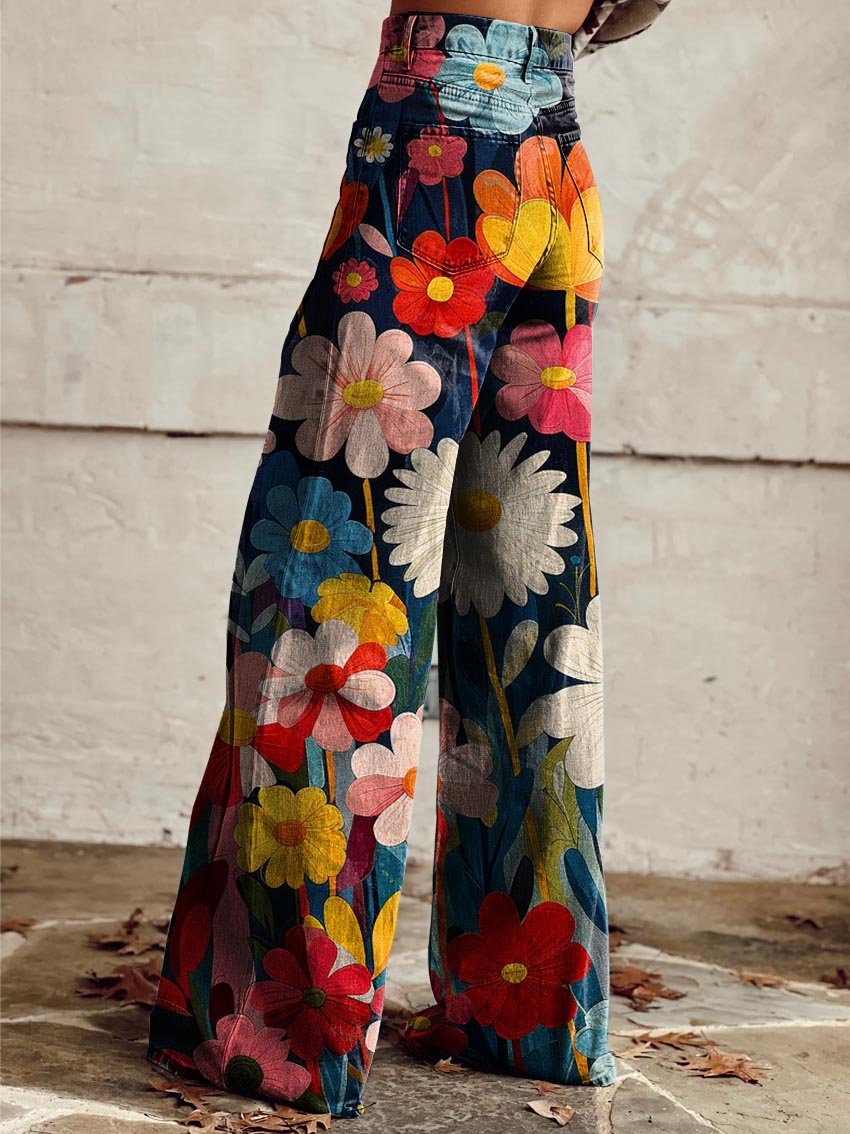 Harper™ | Comfortable Colorful Floral Print Wide Leg Pants
