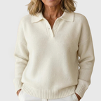 Madeline | Knitted Button-Collar Pullover