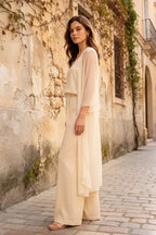 Refined Camisole and Chiffon Jacket Pant Set