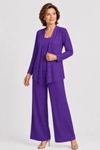 Formal Three-Piece Mother of the Bride Pant Set