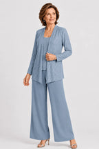 Formal Three-Piece Mother of the Bride Pant Set
